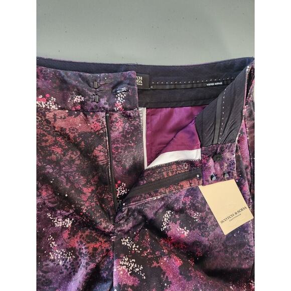 NWT Anthropologie Scotch & Soda Velvet Flare Floral Trousers Pant Size 24 - Picture 13 of 14